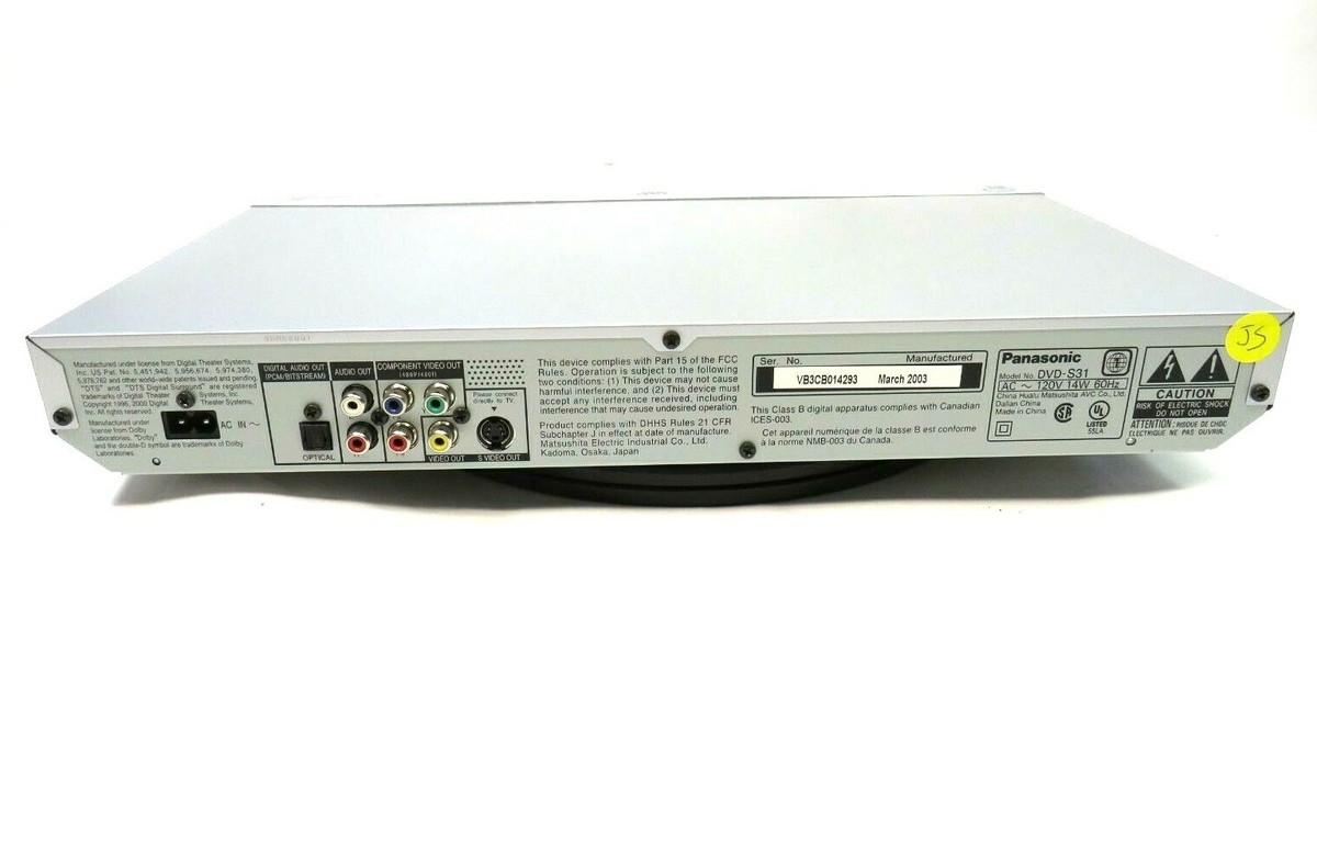 Silver Panasonic DVD Player DVD-S31 W/ Remote 37988405312| eBay
