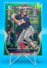 2023 Bowman Chrome Prospects #BCP-105 Juan Chacon Green Shimmer /99 Red Sox