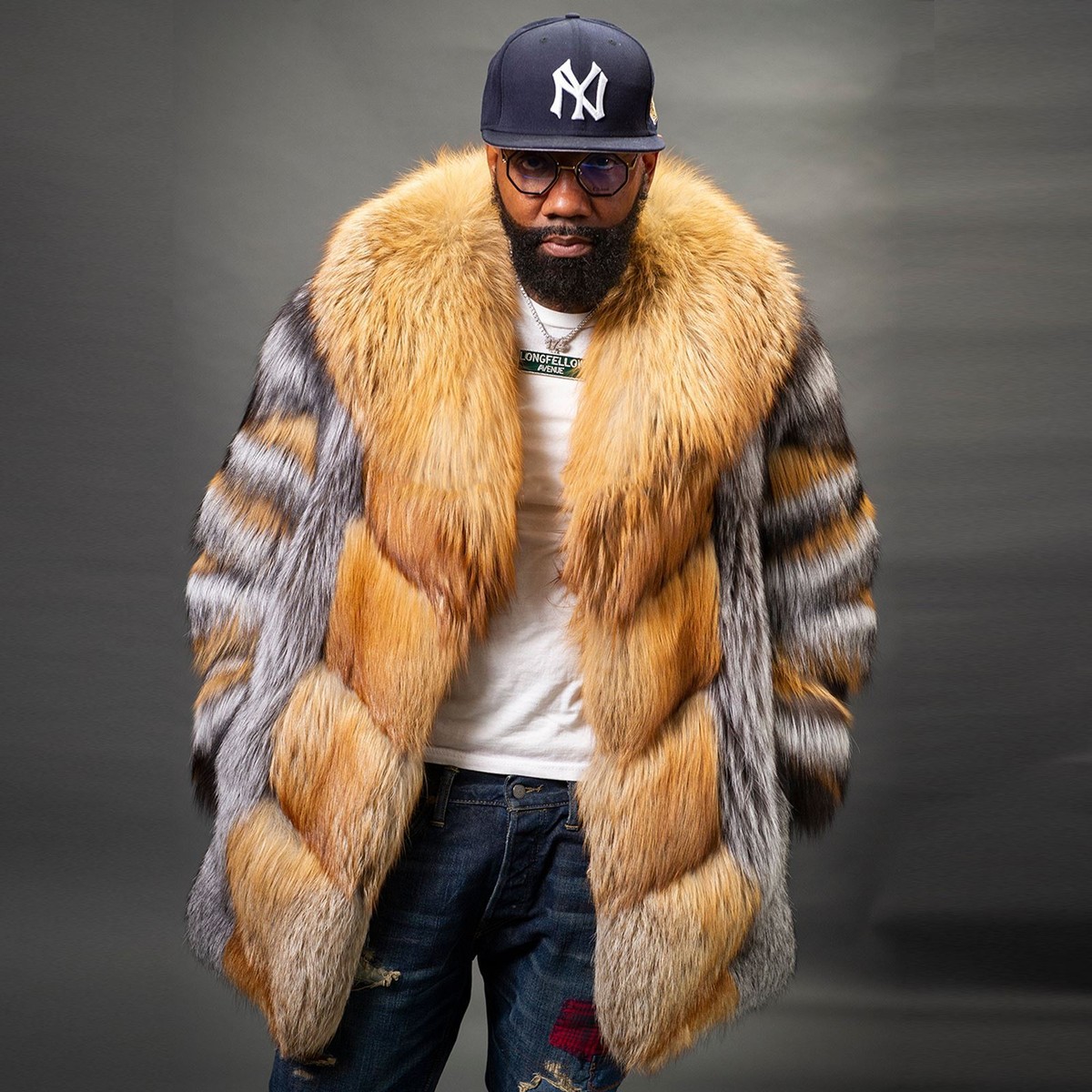 Gorgeous Mens 100% Real Fox Fur Thick Coat Lapel Luxury Winter