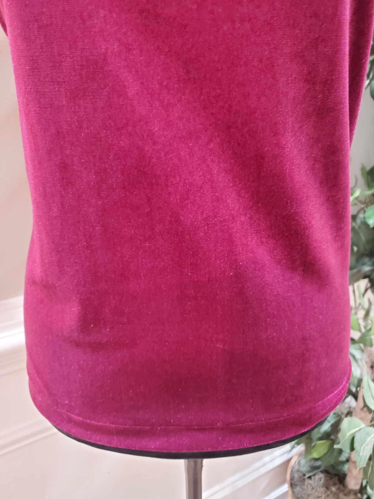 Gap Womens Purple Solid Ruffle Polyester Crew Nec… - image 3