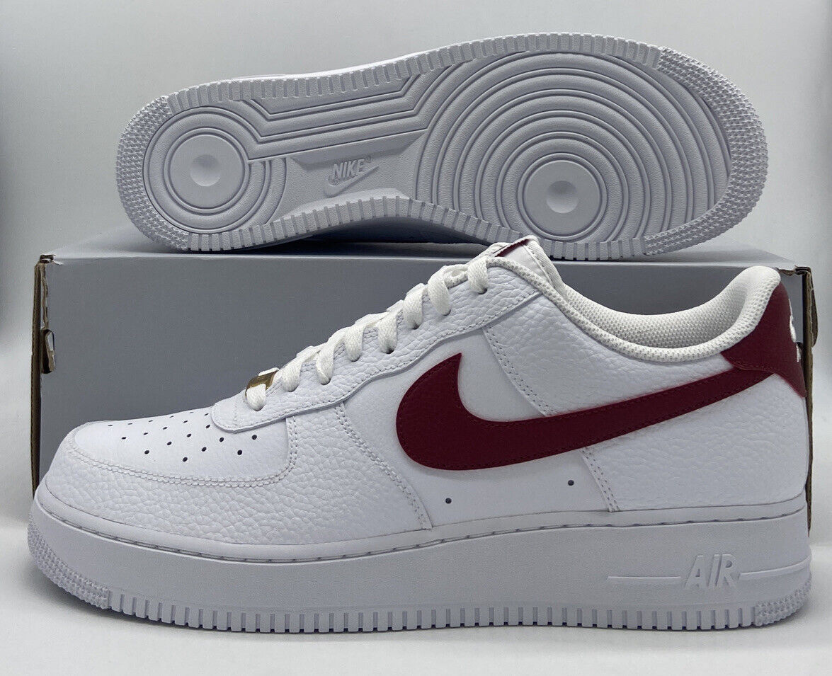 white air forces with red check