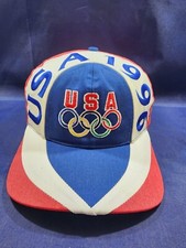 Vintage USA Olympic Games Hat 1996 Arch Olympic Rings Logo Snapback Olympic Cap