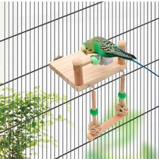 Bird Perch Platform Play and Rest Sturdy Wooden Parrot Perch Toy for Hummingbird