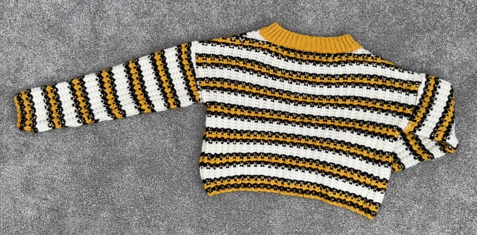 BNWT TOPSHOP PETITE RIB STRIPE CHUNKY KNIT V NECK CROP JUMPER SIZE 10 RRP £35 image 2