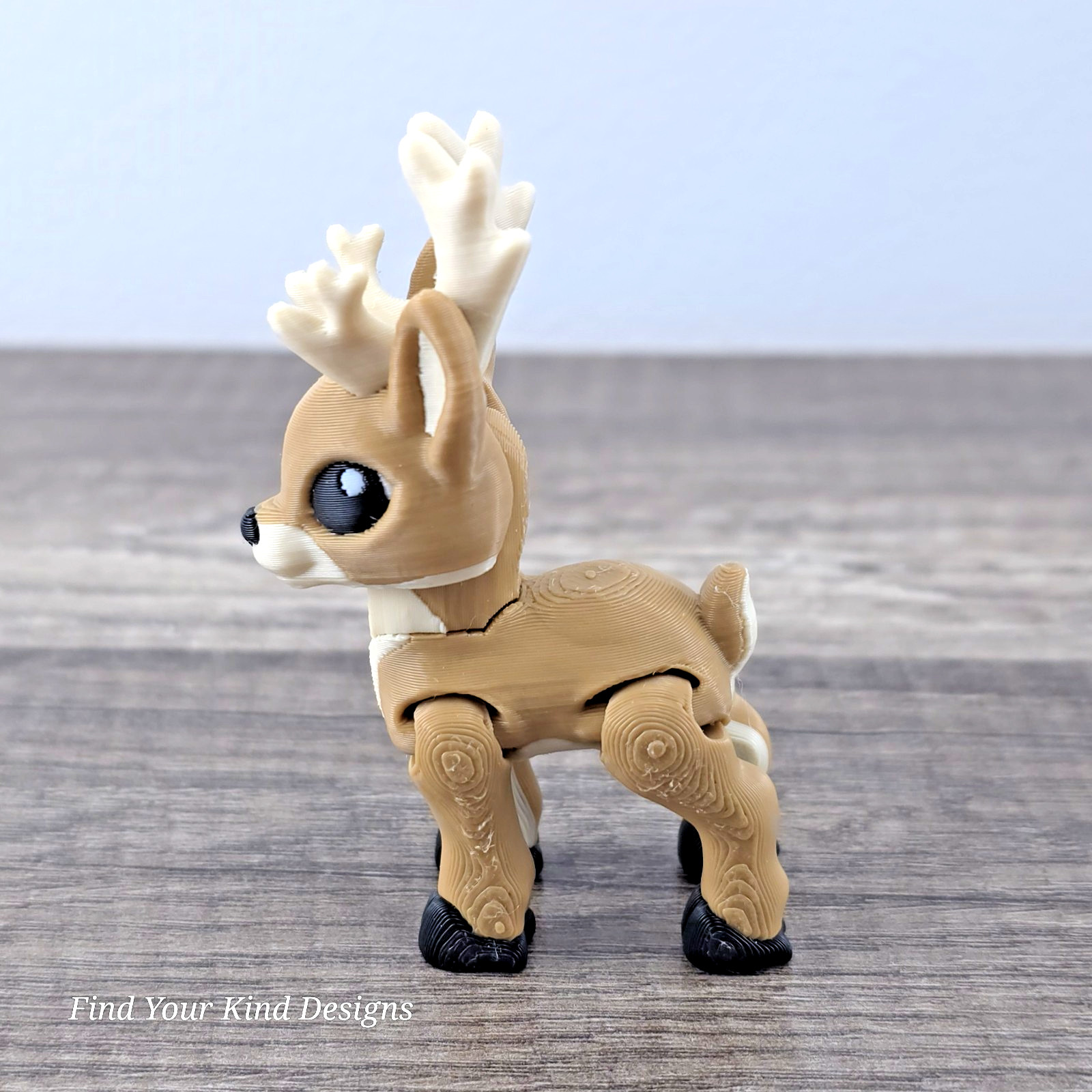 Tiny Deer 3D Printed Articulated Flexi Fidget Toy Stocking Stuffer Gift Desk Pet