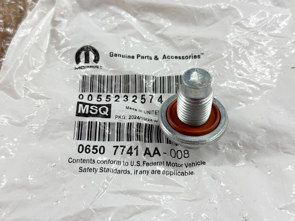 OIL DRAIN PLUG for 2003-2026 CHRYSLER ENGINE JEEP DODGE FIAT MOPAR OEM 6507741AA - Image 3 of 4