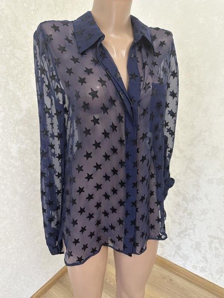 Women Diane Von Furstenberg Shirt Navy Silk 36