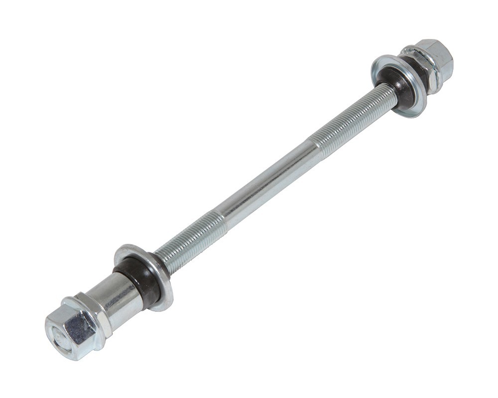 Replacement Bicycle Front Wheel Hub Axle 3/8 x 185mm &ndash; Chrome Or Black Finish.
