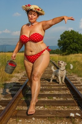 Hilda Walking the Tracks  13 x 19''  Photo Print