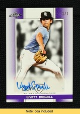 2019 Leaf Perfect Game National Showcase 1/1 Wyatt Crowell #BA-WC1 Auto 1t4m
