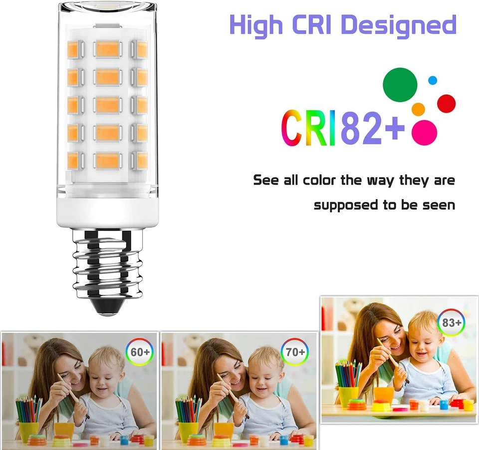 6 Pack E12 Candelabra LED Bulb 4W, C7 40Watt Equivalent, Warm White  - Image 4 of 4