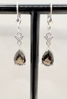 Rauchquarz Leverback Ohrhänger 925 Sterling Silber 3,60 ctw D Joy