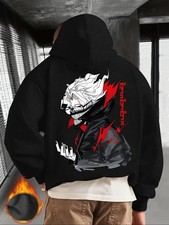 Men's Anime-Inspired Japanese Manga Graphic Hooded Sweatshirt - Oversized Casual