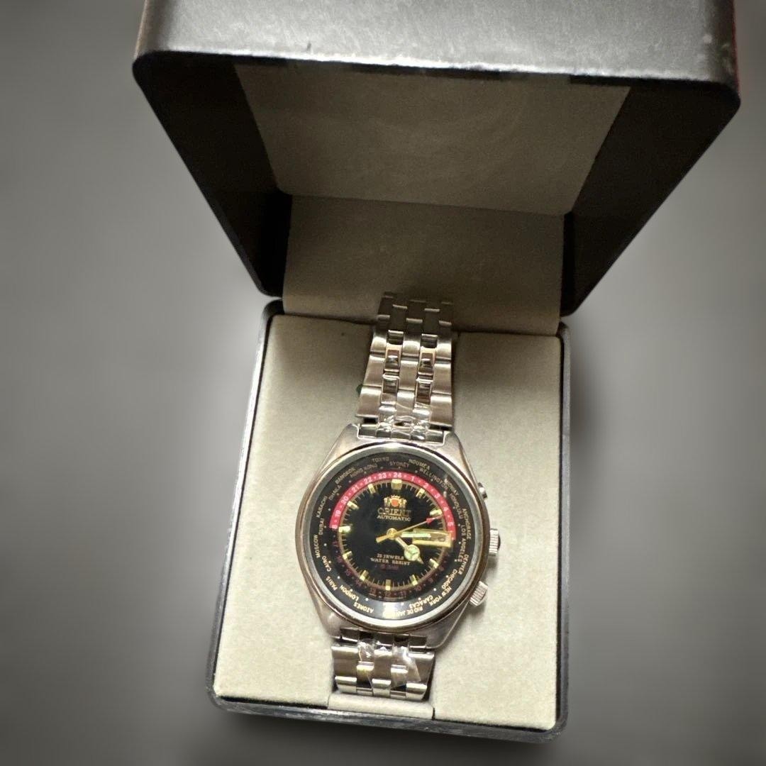 Orient Vintage World Time Automatic Wristwatch 21… - image 1
