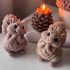3D Squirrel Silicone Mold Animal Candle Soap Resin Plaster Craft Mould UK