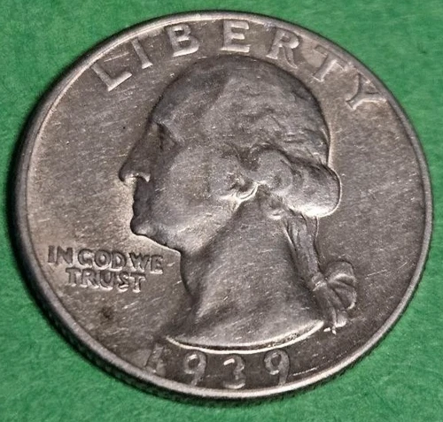 1939-D Washington Silver Quarter- AU Plus *Nice* + * with Free Shipping