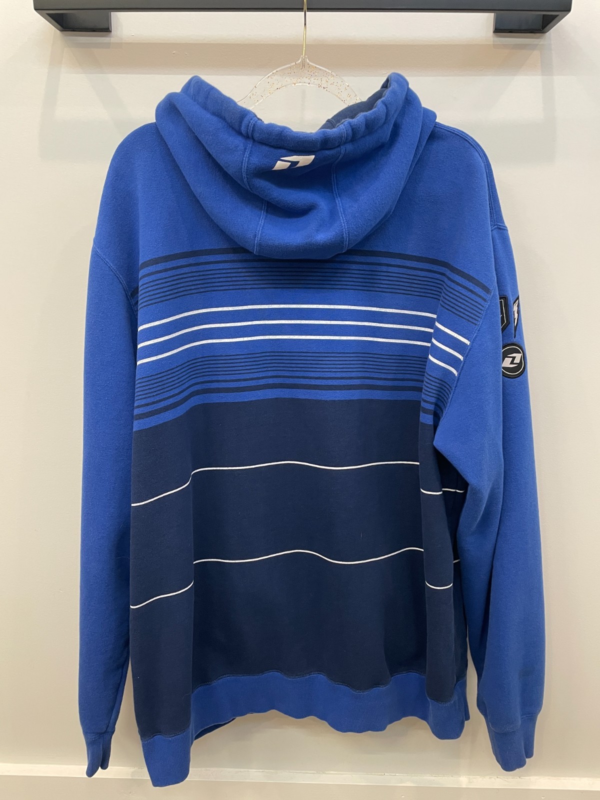 Yamaha Racing Hoodie Jacket Men XXL Blue Stripe Full Zip Heavyweight Motorsport thumbnail 3