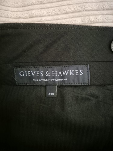 Gieves & Hawkes Wool Suit - Jacket 42S, Trousers W36 L30, Dark Grey with Stripes - Picture 12 of 15