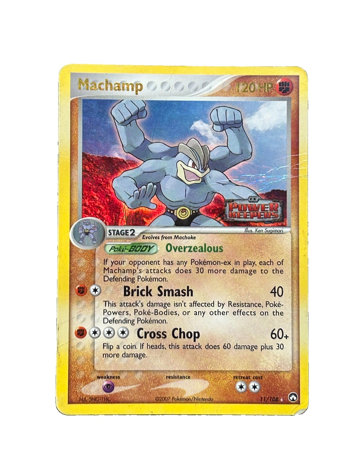 MACHAMP 11/108 HOLO RARE POWER KEEPERS STAMPED POKEMON HP
