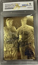 Bleachers 1997 23KT Gold Babe Ruth/Lou Gehrig 70th Murderers' Row WCG 10 Auto