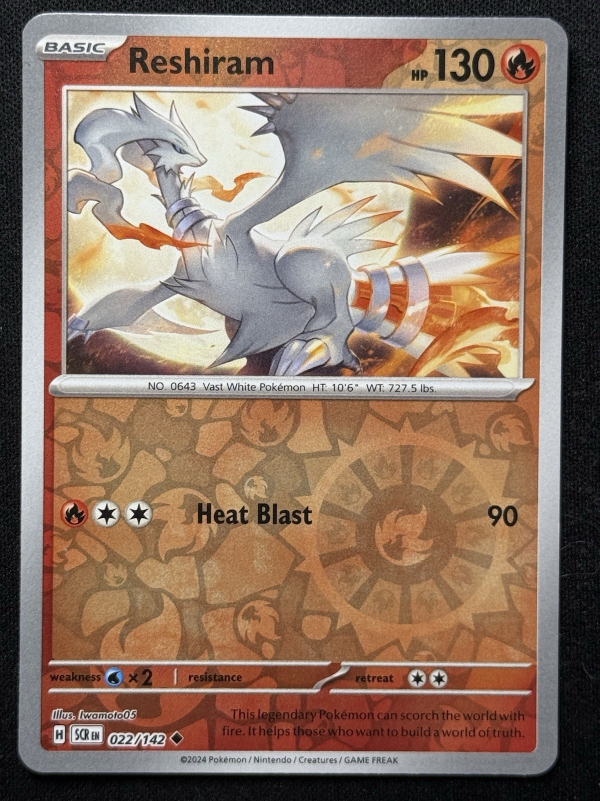 Reshiram 022/142 Sv07: Stellar Crown Reverse Holo NM