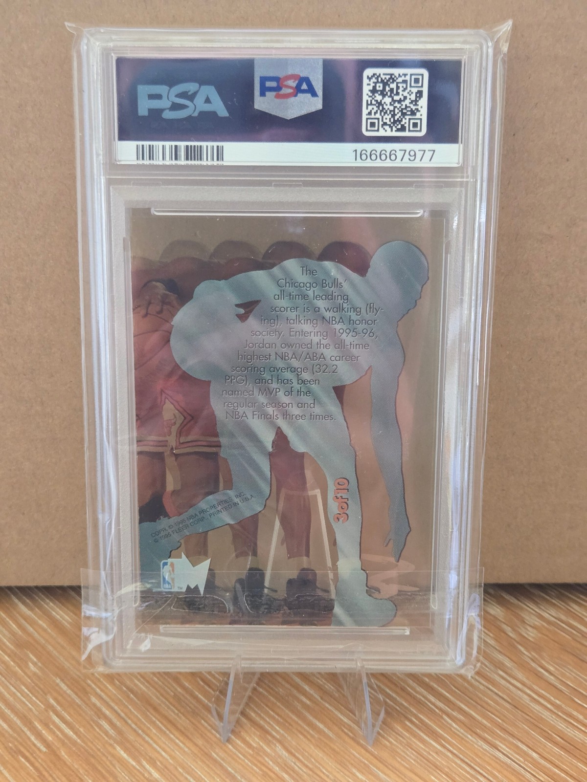 1995 METAL SLICK SILVER #3 MICHAEL JORDAN PSA 8 view 2
