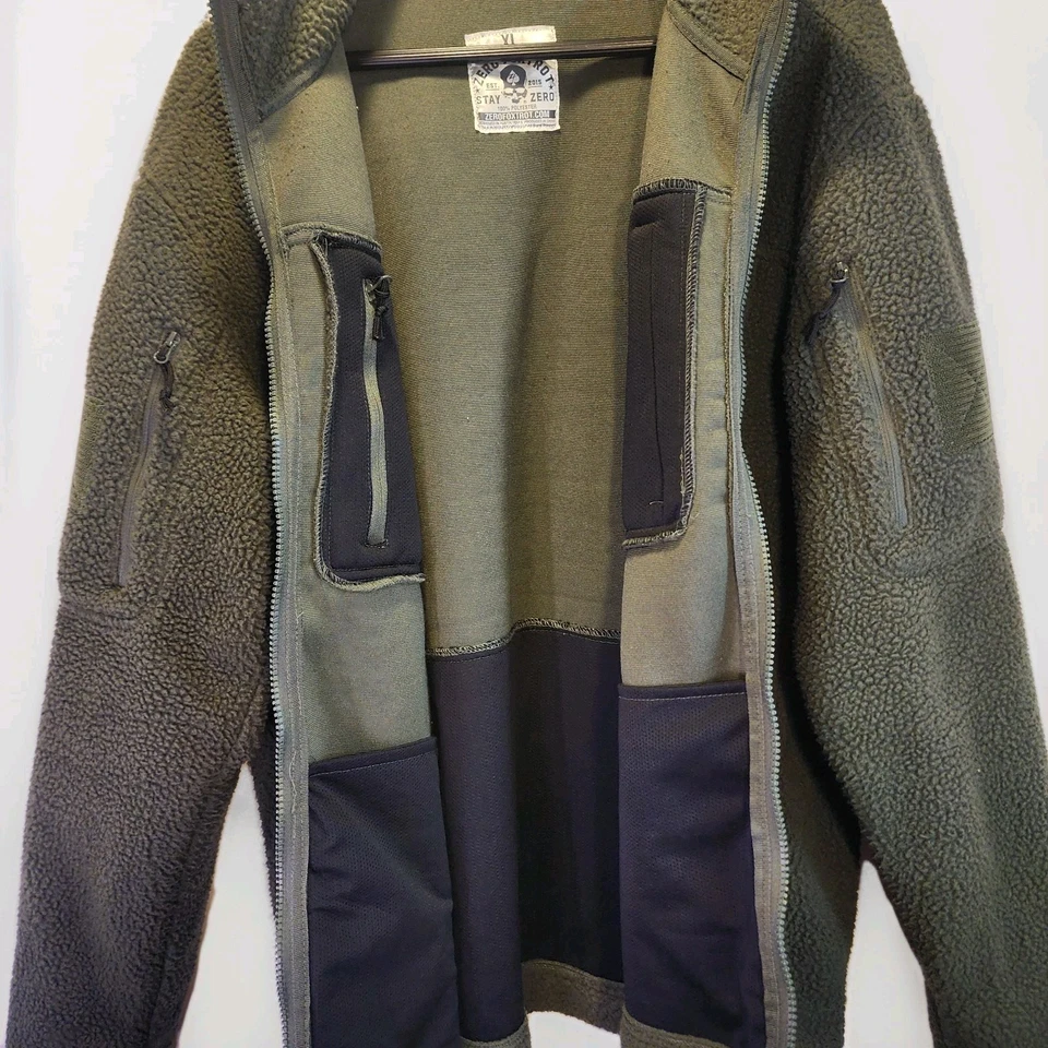 Chaqueta polar Zero Foxtrot para hombre XL verde cremallera completa militar táctica utilidad Foto 2 de 4