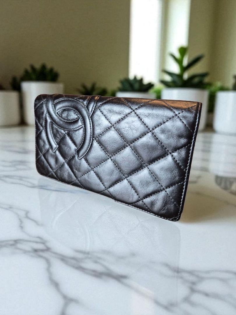 Chanel Lambskin Matelasse Bifold Leather Wallet