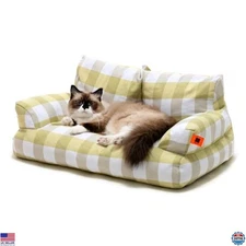 MEWOOFUN Cozy Cat & Dog Sofa Bed for Medium Pets, Washable, Non-Skid, 26x19