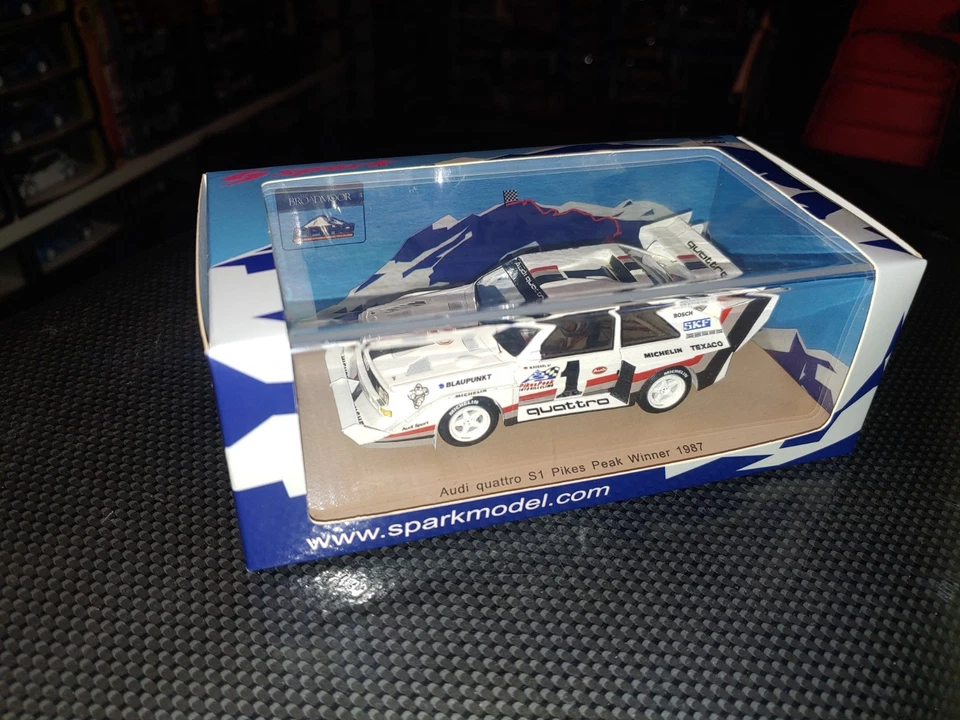 Spark Model 44pp87 AUDI QUATTRO S1 W.Rohrl WINNER PIKES PEAK 1987 - 1:43 Rare - Immagine 4 di 4