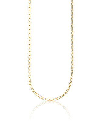 10K Gelbgold 4mm Oval Rolo Kabel Kette Halskette 18 Zoll Leicht,