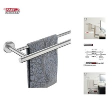 Double Bath Towel Bar, 30 Inch 304 Stainless Steel Thicken 0.8mm Towel Rack f...
