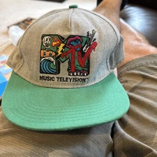 MTV Music Television Gray Green 2017 Viacom International Inc. Snapback Hat Cap