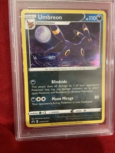 Pokémon Umbreon SWSH129 Holo Promo Card SWSH: Sword & Shield PSA 9