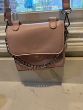 Madden NYC Pink Shoulder Bag Chain Accent Magnetic Closure Inner Pockets Classic
