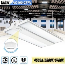 150W LED Linear High Bay Light With Microwave Sensor Adjustable CCT 4500K-5700K