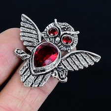 Radiant Mozambique Garnet Gemstone 925 Sterling Silver Ring Size 7.5