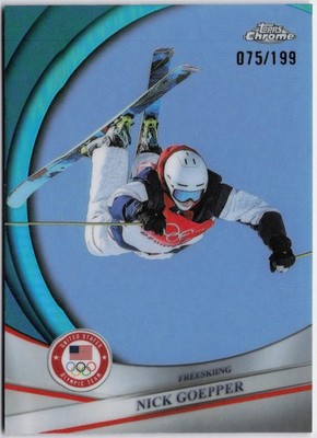 2026 Topps Chrome U.S. Olympic #4 Nick Goepper Aqua Refractor #/199