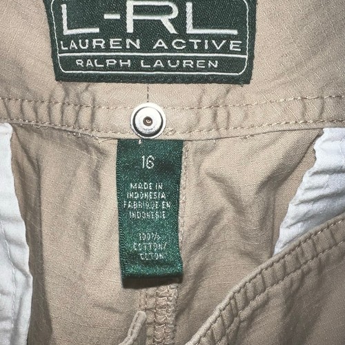 Lauren Ralph Lauren LRL Active Cargo Pant Women's Sz 14 Tan Stretch Granolagirl - Picture 8 of 10