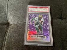 PSA GEM MINT 10 CARSON WENTZ GREAT MOMENTS LEAF PURPLE PRISMATIC /15 ROOKIE CARD. rookie card picture