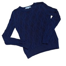 INES DE LA FRESSANGE UNIQLO Navy Knit Sweater Long Sleeve Cotton S