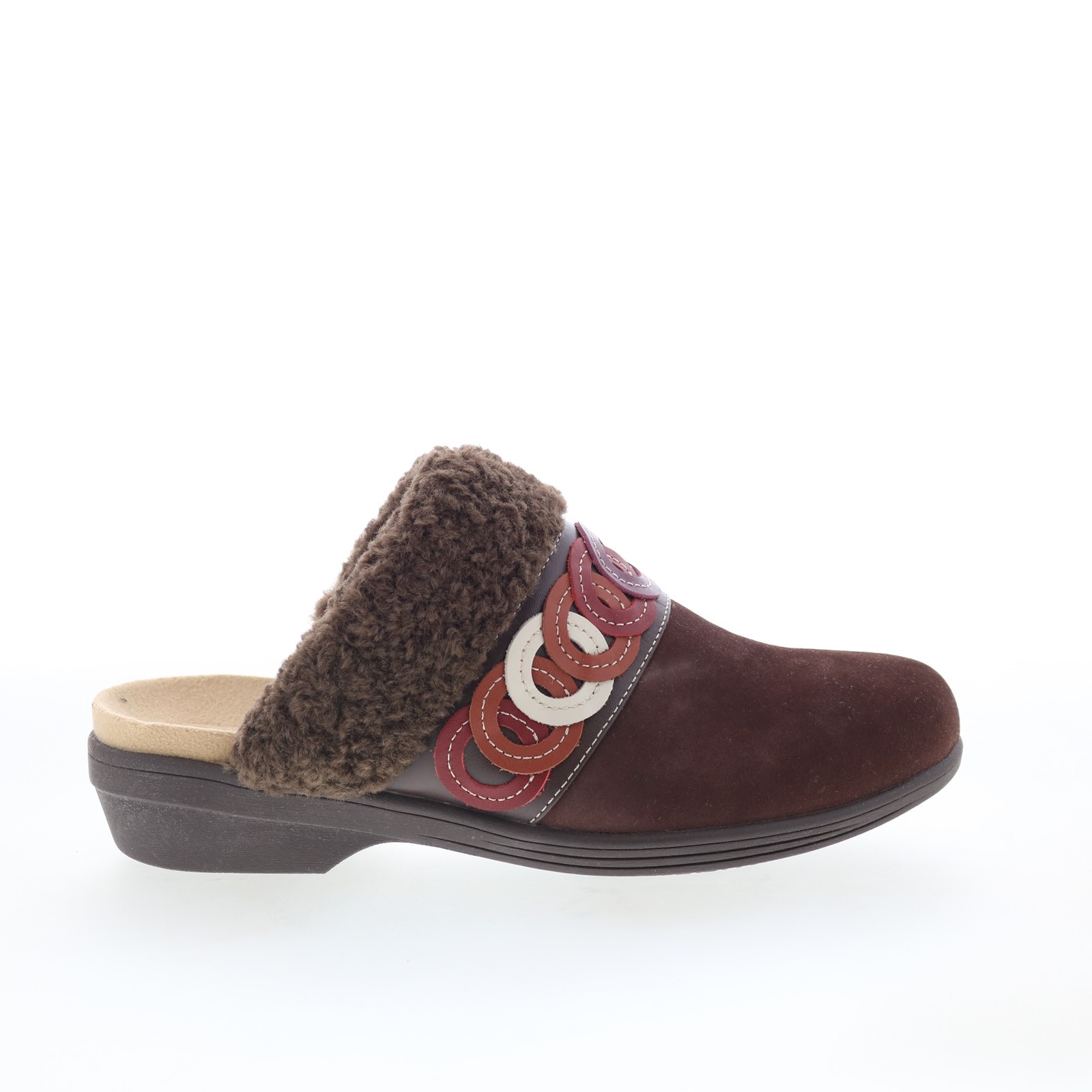 Spenco Ojai Cozy Clog SP1103FFR Womens Brown Nubuck Clogs Slippers Shoes