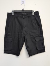 BLU ROCK Stretch Fabric Casual Men's Cargo Shorts 34 Grey