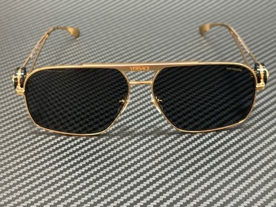 VERSACE VE2269 100281 Gold Grey Polarized Men's 62 mm Sunglasses