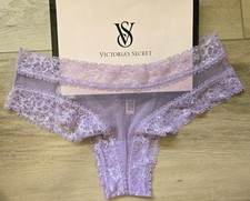 Victoria's Secret Lavender Sheer Swiss Dot Mesh Lace Trim Cheeky Panties XS