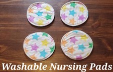 Lot Of 8 Washable Reusable Nursing Breastfeeding Pads Organic Cotton Maternity