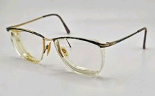 Vintage Tura Gold Browline Prescription Eyeglasses USA Metal Optical Frames