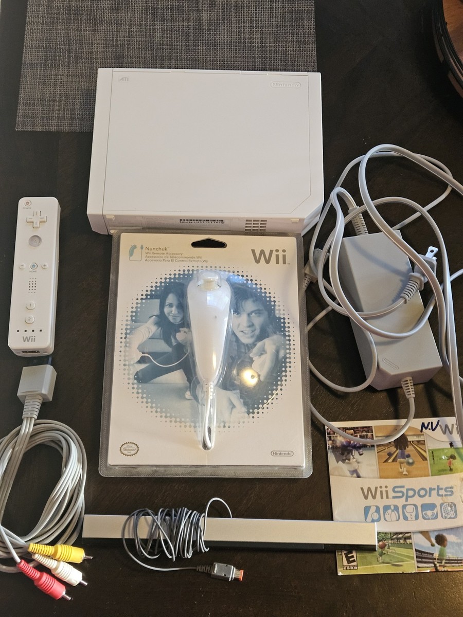 Nintendo Wii White Console With Wii Sports Included + Controller