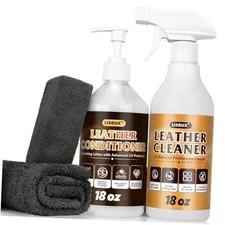Leather Cleaner and Conditioner Kit-2×18oz Leather Care For Car Seats, 