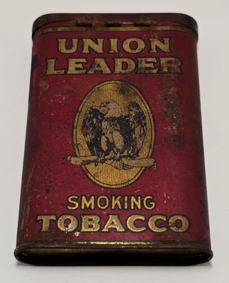 union leader smoking tobacco can Vintage Union Leader Smoking Tobacco Pocket Tin